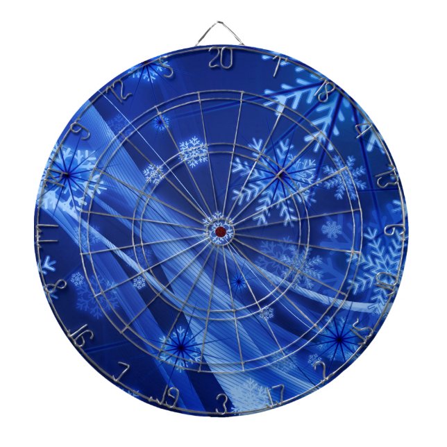 Blue Snowflakes Dartboard (Front)