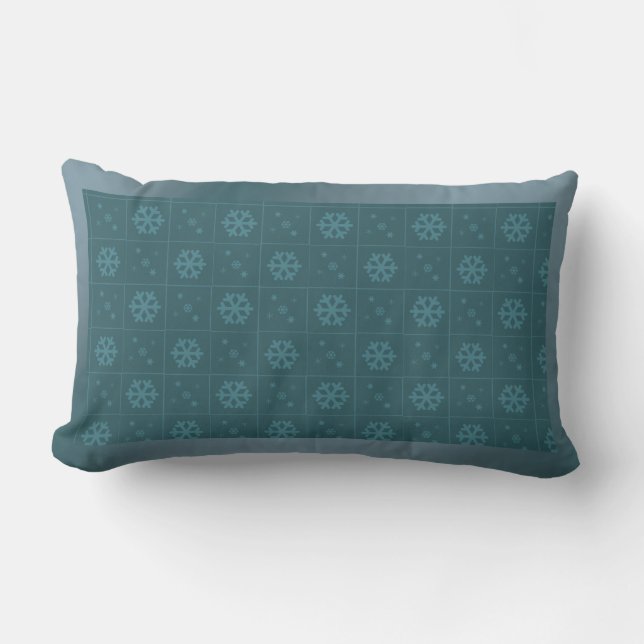 Blue Snowflakes Design Throw Pillow (Front)