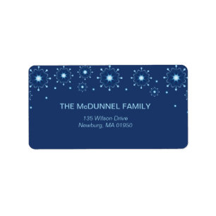 Blue Snowflakes holiday address labels