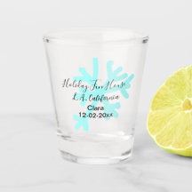 Blue snowflakes holiday camping house place date