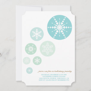Blue Snowflakes Holiday/Christmas Party Invitation