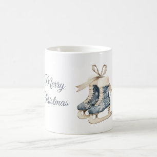 Blue Snowflakes Ice Skates Coffee Mug