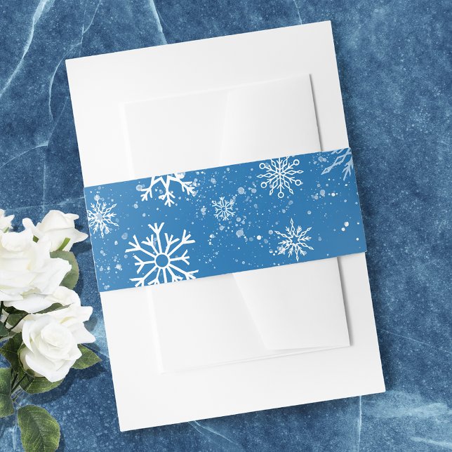 Blue Snowflakes  Invitation Belly Band (Creator Uploaded)