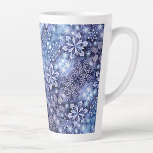Blue Snowflakes Latte Mug