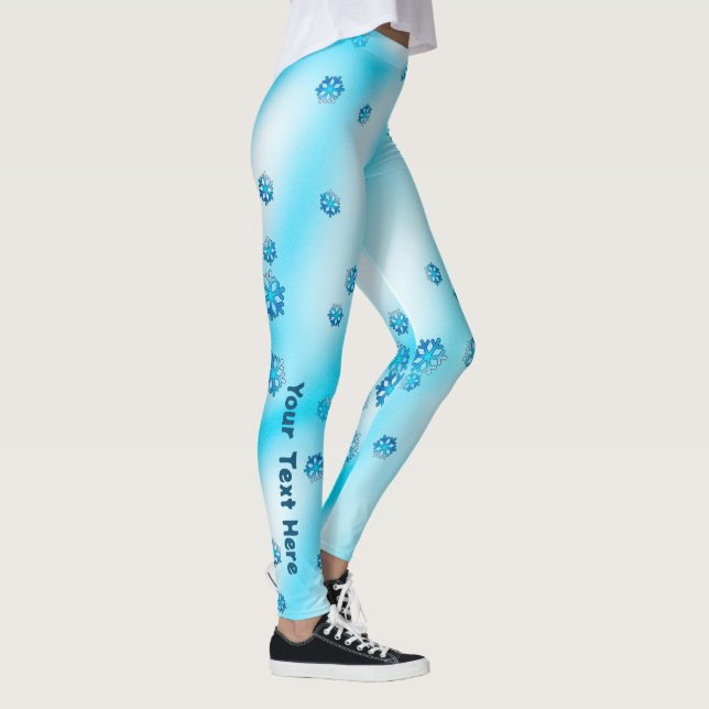 Blue Snowflakes Leggings (Right)