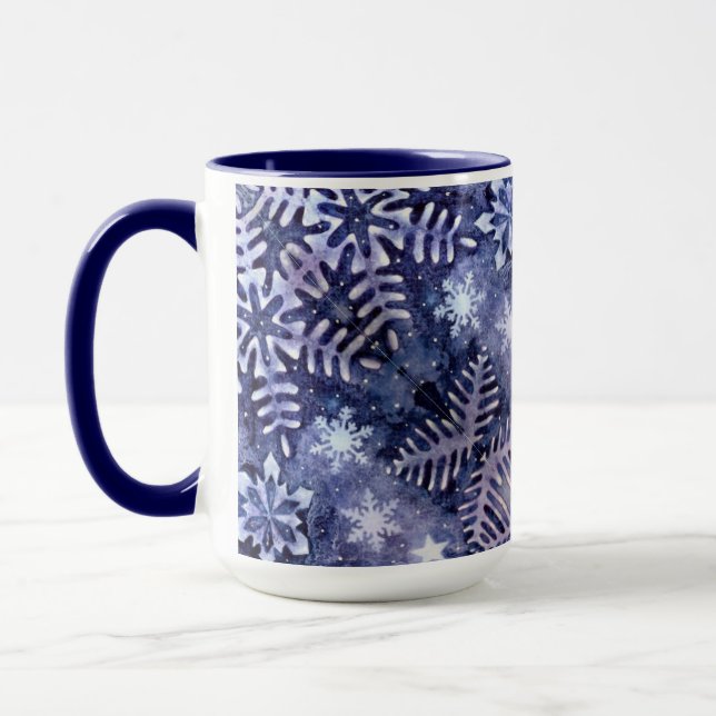 Blue Snowflakes Mug (Left)