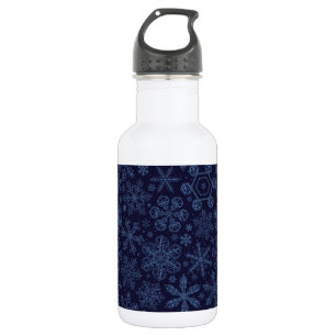 Blue Snowflakes on blue 532 Ml Water Bottle