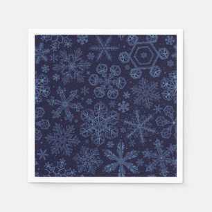 Blue Snowflakes on blue Napkin