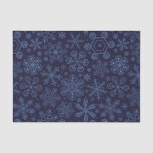 Blue Snowflakes on blue Tissue Paper