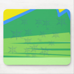Blue Snowflakes on the Sunrise Mountain Mouse Pad