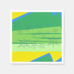 Blue Snowflakes on the Sunrise Mountain Napkin