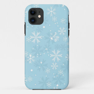 Blue Snowflakes Pattern iPhone 11 Case