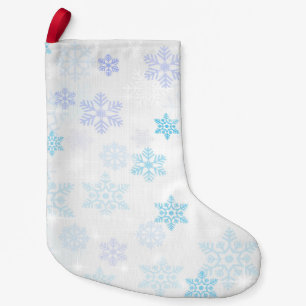 Blue Snowflakes Pattern Small Christmas Stocking