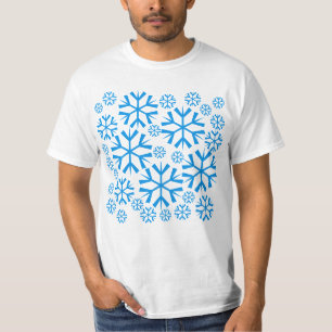Blue Snowflakes Pattern T-Shirt