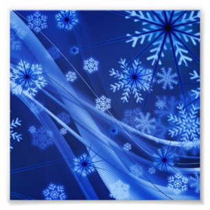Blue Snowflakes Photo Print