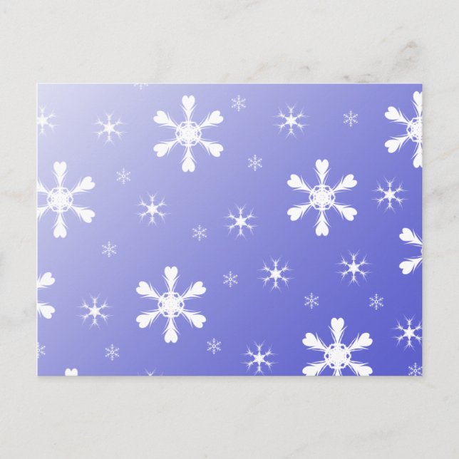 Blue Snowflakes Postcard (Front)