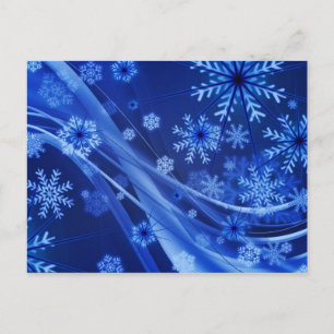 Blue Snowflakes Postcard