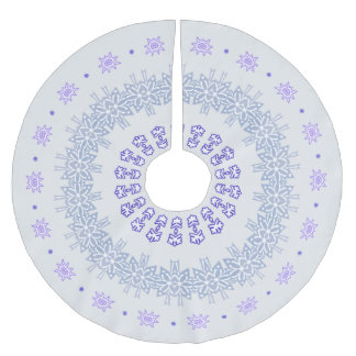 Blue Snowflakes Ring Brushed Polyester Tree Skirt