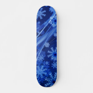 Blue Snowflakes Skateboard