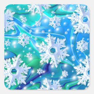Blue Snowflakes Stickers