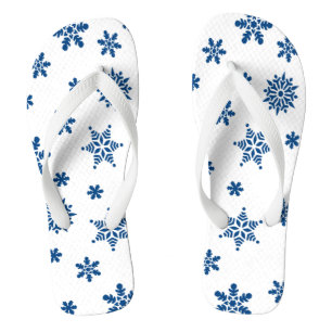 Blue Snowflakes Thongs
