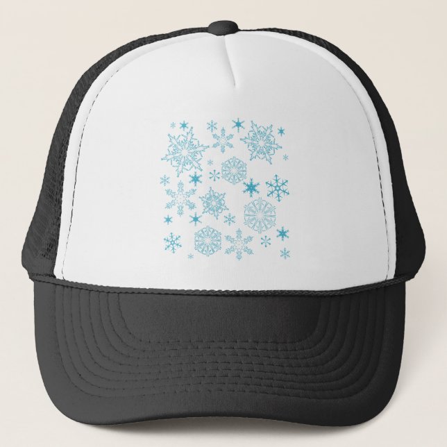 blue snowflakes trucker hat (Front)