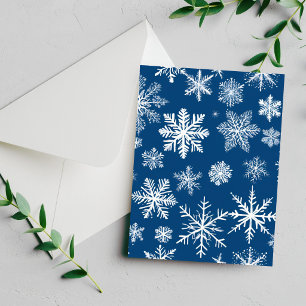 Blue Snowflakes Winter Holiday Card