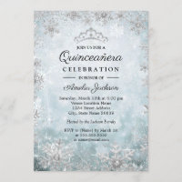 Blue Snowflakes Winter Wonderland Quinceanera