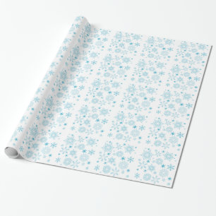 blue snowflakes wrapping paper