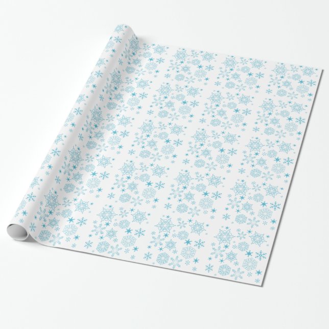blue snowflakes wrapping paper (Unrolled)