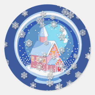 Blue Snowglobe Sticker