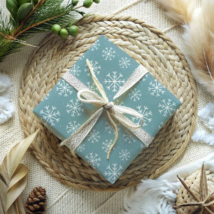 Blue Snowklake Wrapping Paper