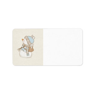 Blue Snowman Address Labels