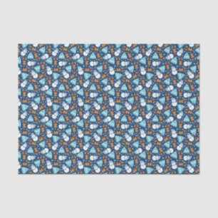 Blue Snowman and Blue Christmas Tree   Tissue Paper