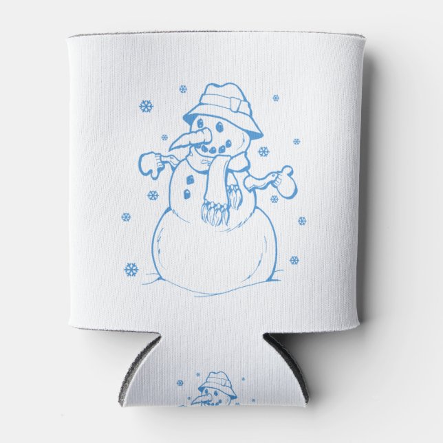 Blue snowman can cooler (Front)