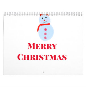 Blue snowman Christmas merry Christmas add name te Calendar