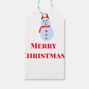 Blue snowman Christmas merry Christmas add name te Gift Tags