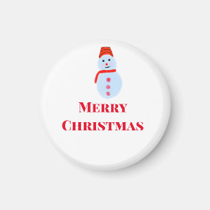 Blue snowman Christmas merry Christmas add name te Magnet