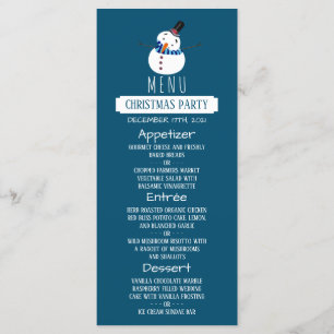 Blue Snowman, Christmas Party Menu