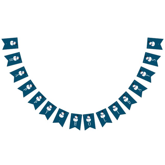 Blue Snowman, Happy Holidays Bunting (All)
