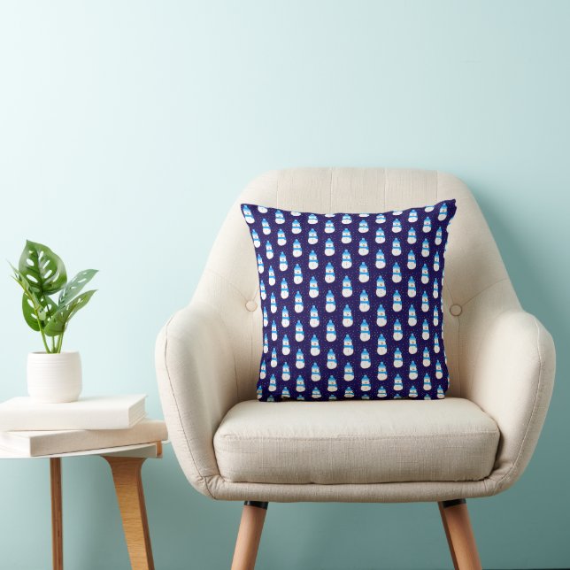 Blue Snowman in Flurry Cushion (Chair)