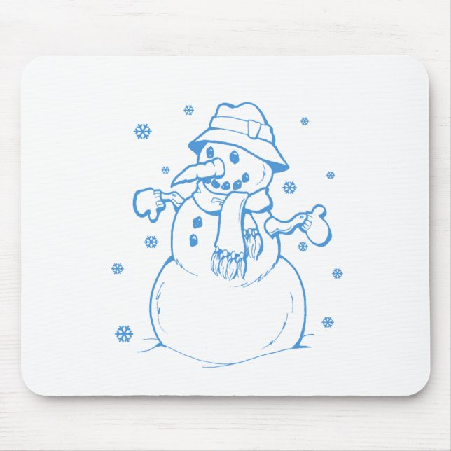 Blue snowman mouse pad (Front)