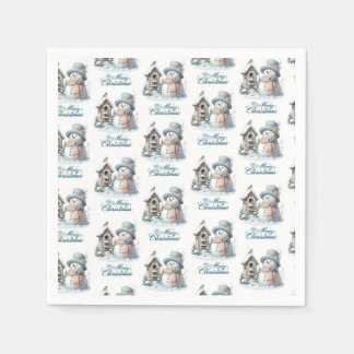 Blue Snowman Napkin