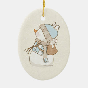 Blue Snowman Ornament