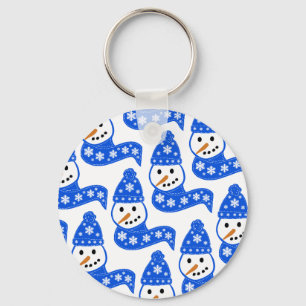 Blue Snowmen Scarves Keychains
