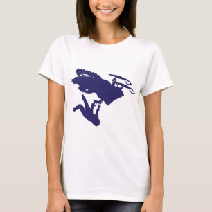 Blue Snowmobiler doing a Back Flip T-Shirt