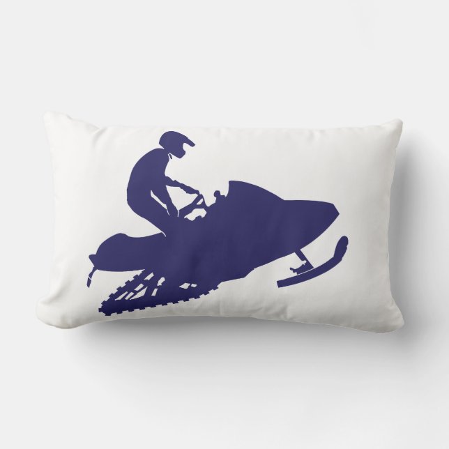 Blue Snowmobiler Snowmobiler Lumbar Cushion (Front)