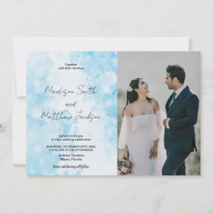 Blue Snows Cloud Wedding Invitations w photo