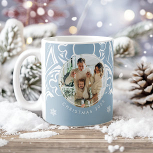 Blue Snowy Gothic Winter Fairytale Photo Christmas Coffee Mug