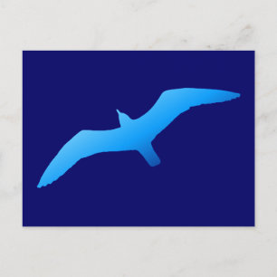 Blue Soaring Gull Postcard
